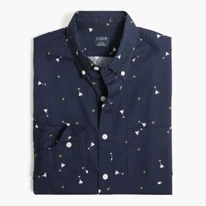New JCREW Mens Size XL Classic Flex Casual Shirt Navy Multi $89 BT132